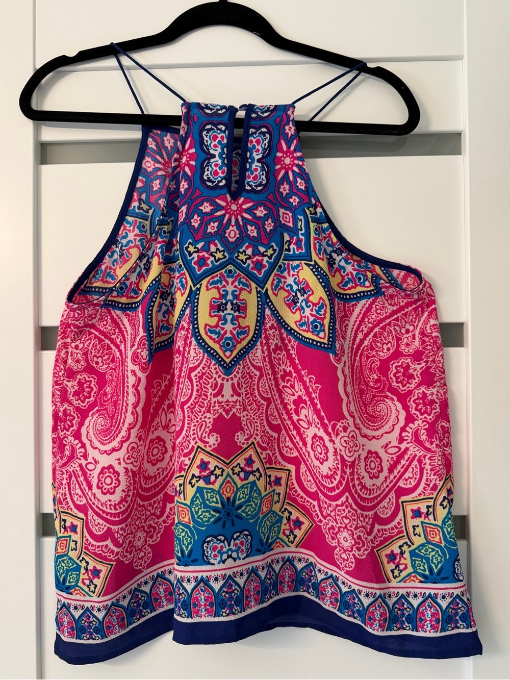 Sweet Wanderer Pink Multicolor Paisley Halter Camisole